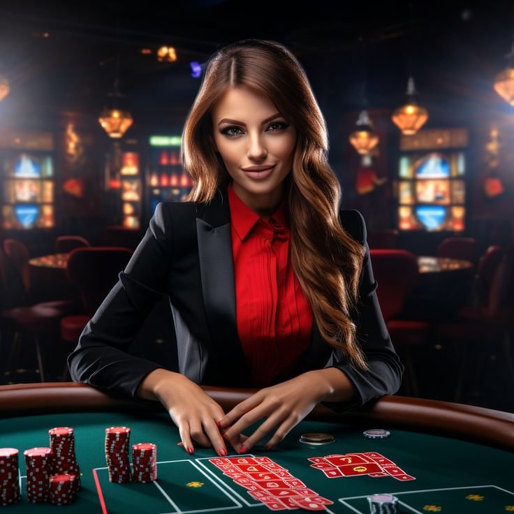 Tampilan meja Three Card Poker di studio live polabet4d dengan dealer profesional